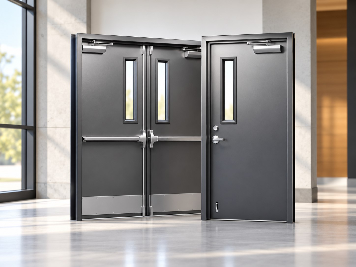 Commercial hollow metal doors and frames